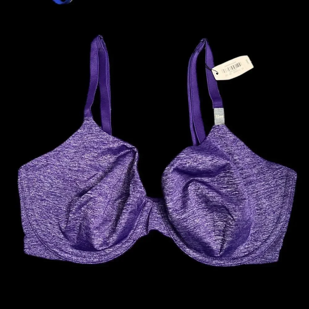 Victoria’s Secret Unlined Semi Demi Supersoft Satiny bra marled purple 32DD